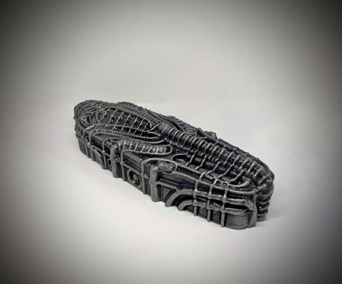 Alien Sarcophagus Wall Sculpture - Length 14.17 in (36 cm/360mm) / 3D Resin Art