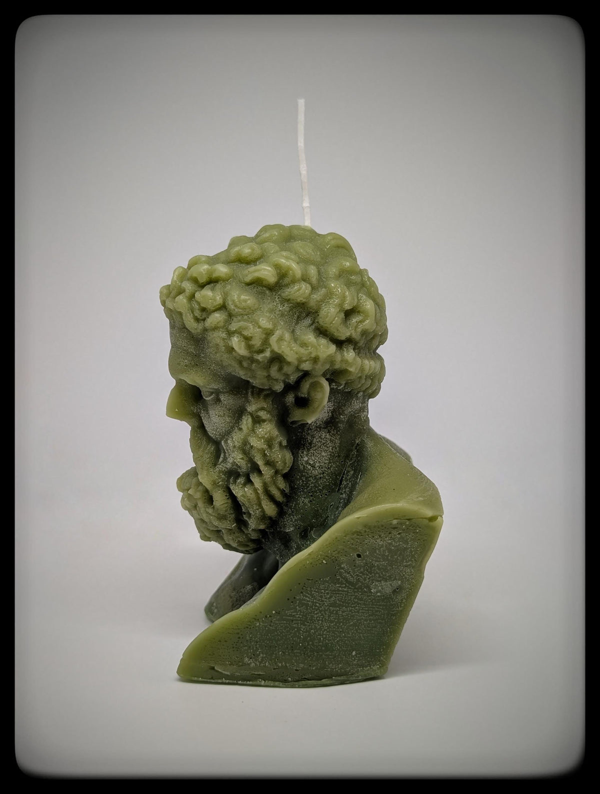 Handmade Hercules Ripped Face Candle 6.3 in (16 cm/160mm) Tall Wax Art