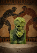 Handmade Hercules Ripped Face Candle 6.3 in (16 cm/160mm) Tall Wax Art
