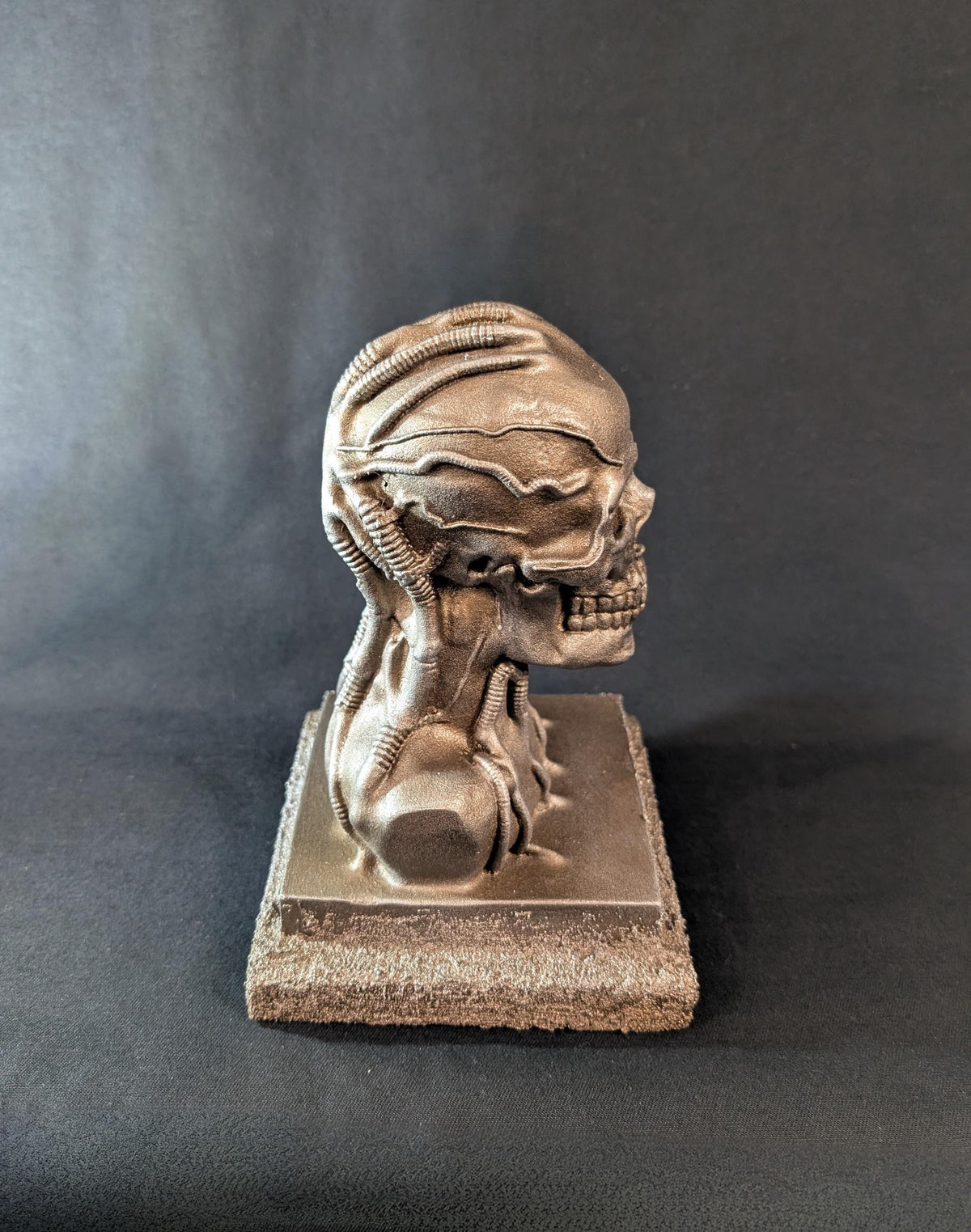 Mad Max Inspired Biomechanical Skull Sculpture 3D Resin – 7.3 Inches Tall (18.5 cm)