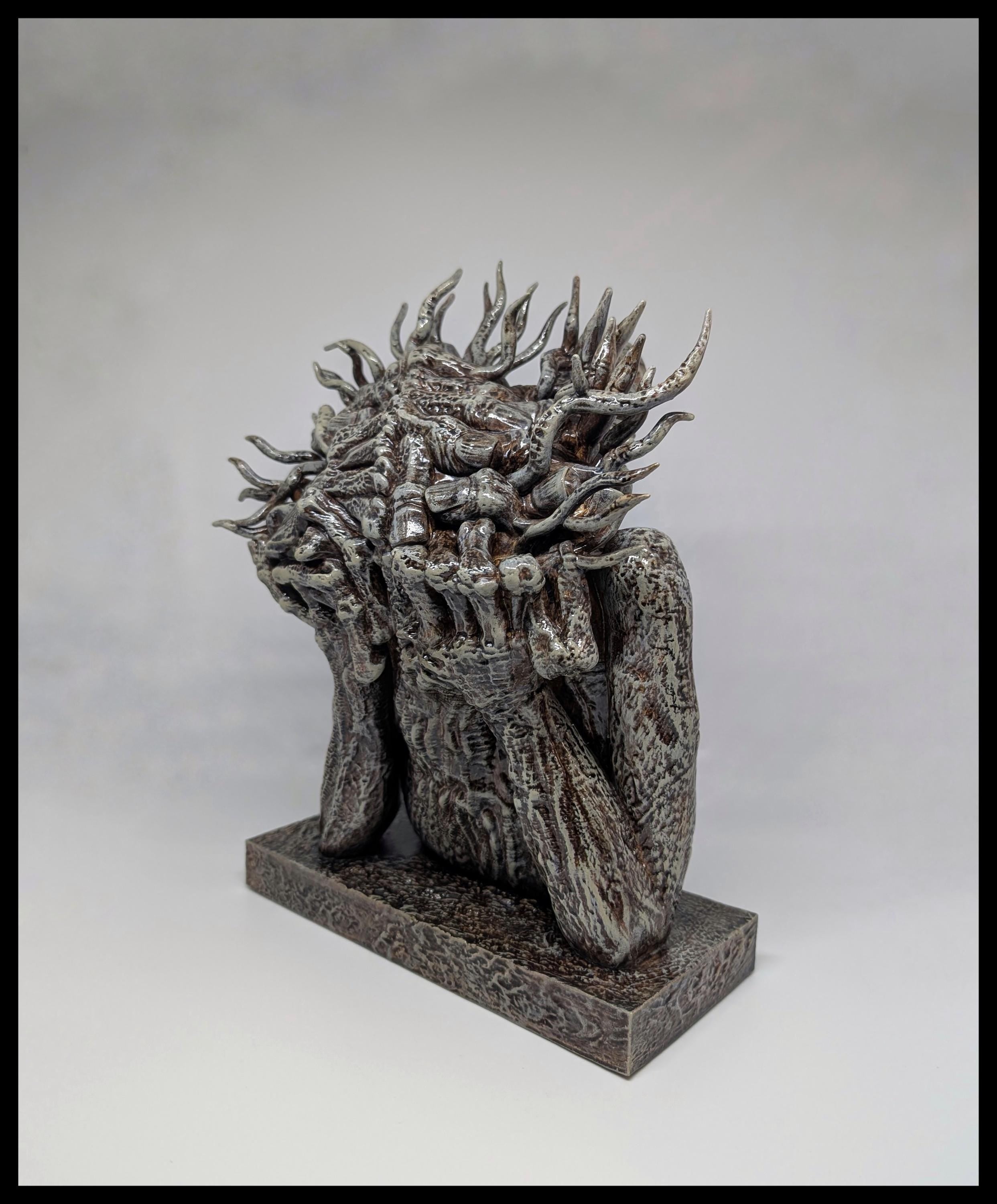 Inspired by Zdzislaw Beksinski Sculpture, Height 11.2 in (28.5 cm/285mm)/Design Carlito Brigante