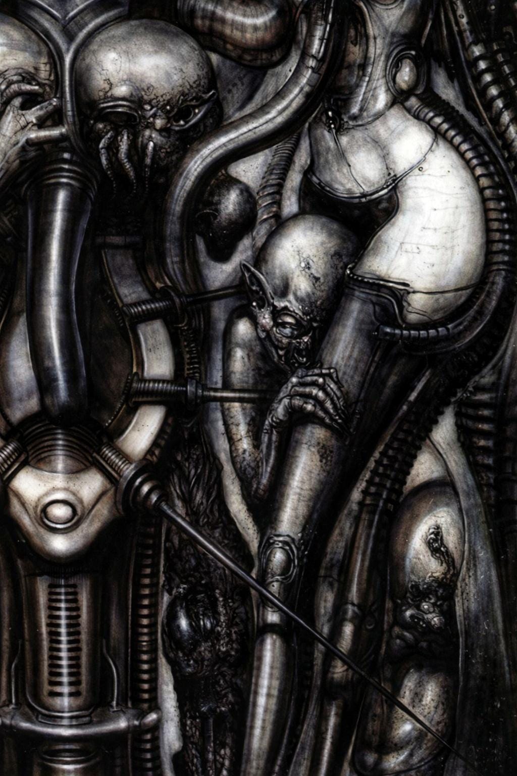 Inspired by H. R. Giger Demon 3D Resin Sculpture Height 8.27 in (21 cm/210 mm)
