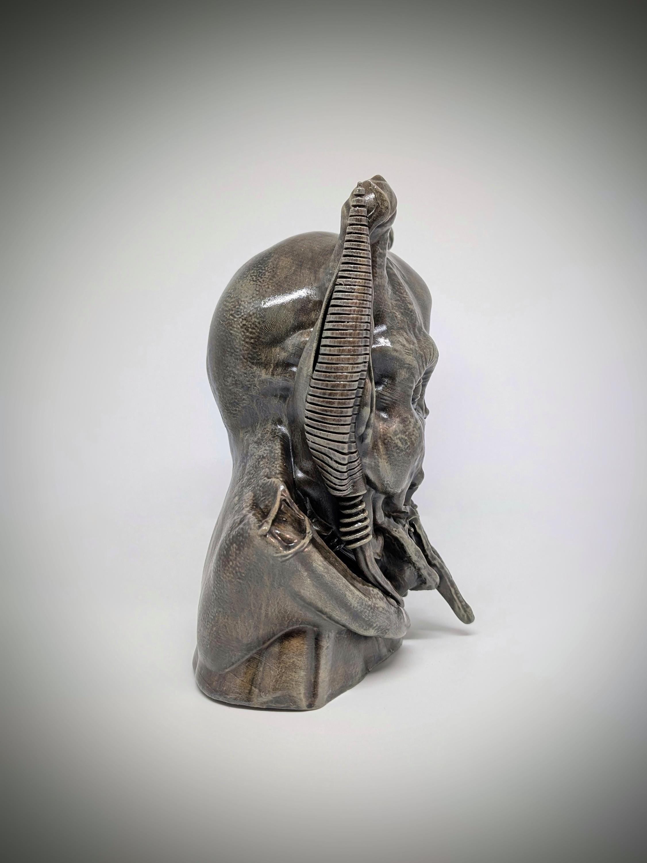 Inspired by H.R. Giger - Demon 3D Resin Sculpture Height 8.27" (21 cm) 3D sculpted by Carlito Brigante