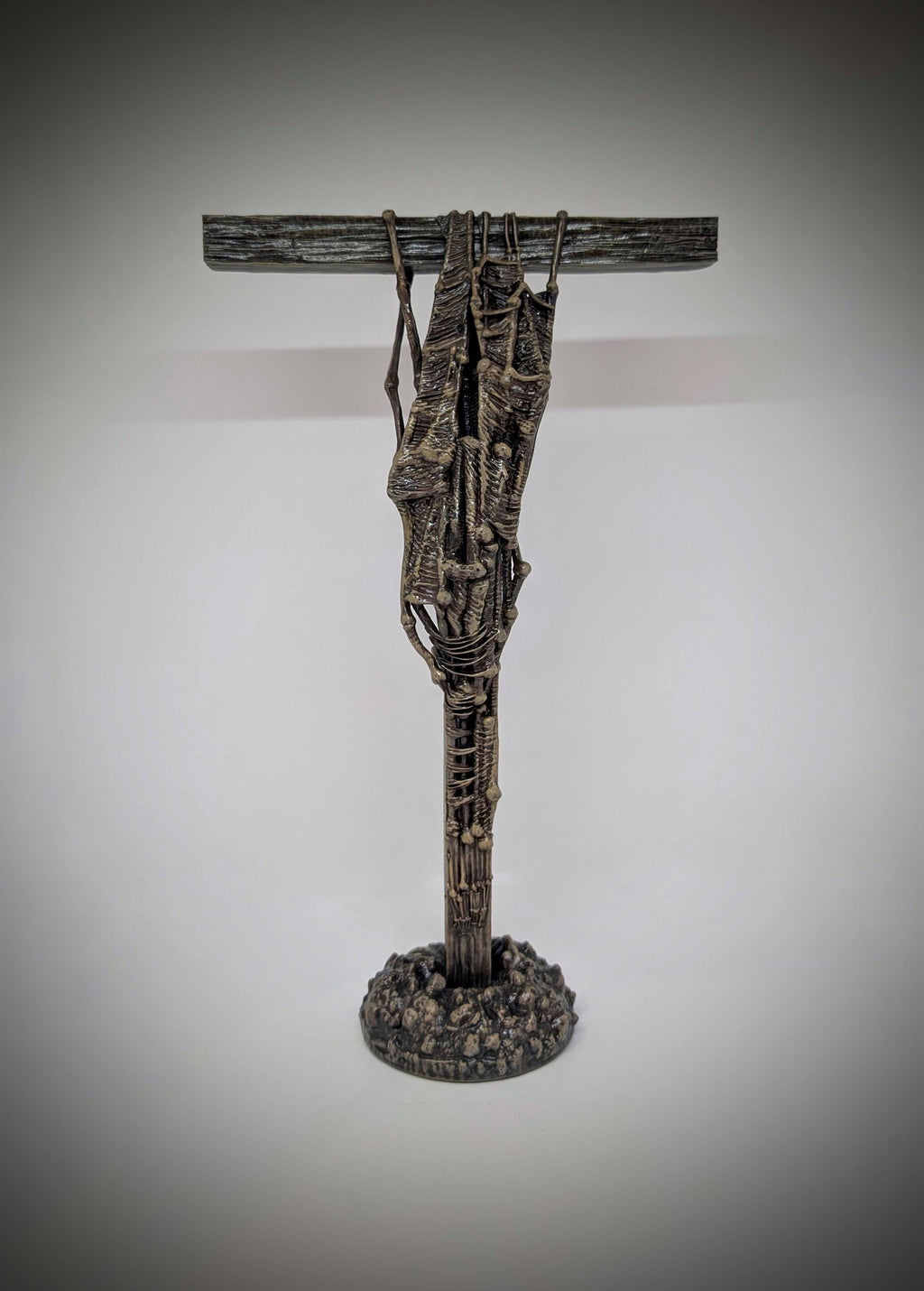 Inspired by Zdzislaw Beksinski -T cross 3D Resin Sculpture, Height 11.42 in (29 cm/290 mm)