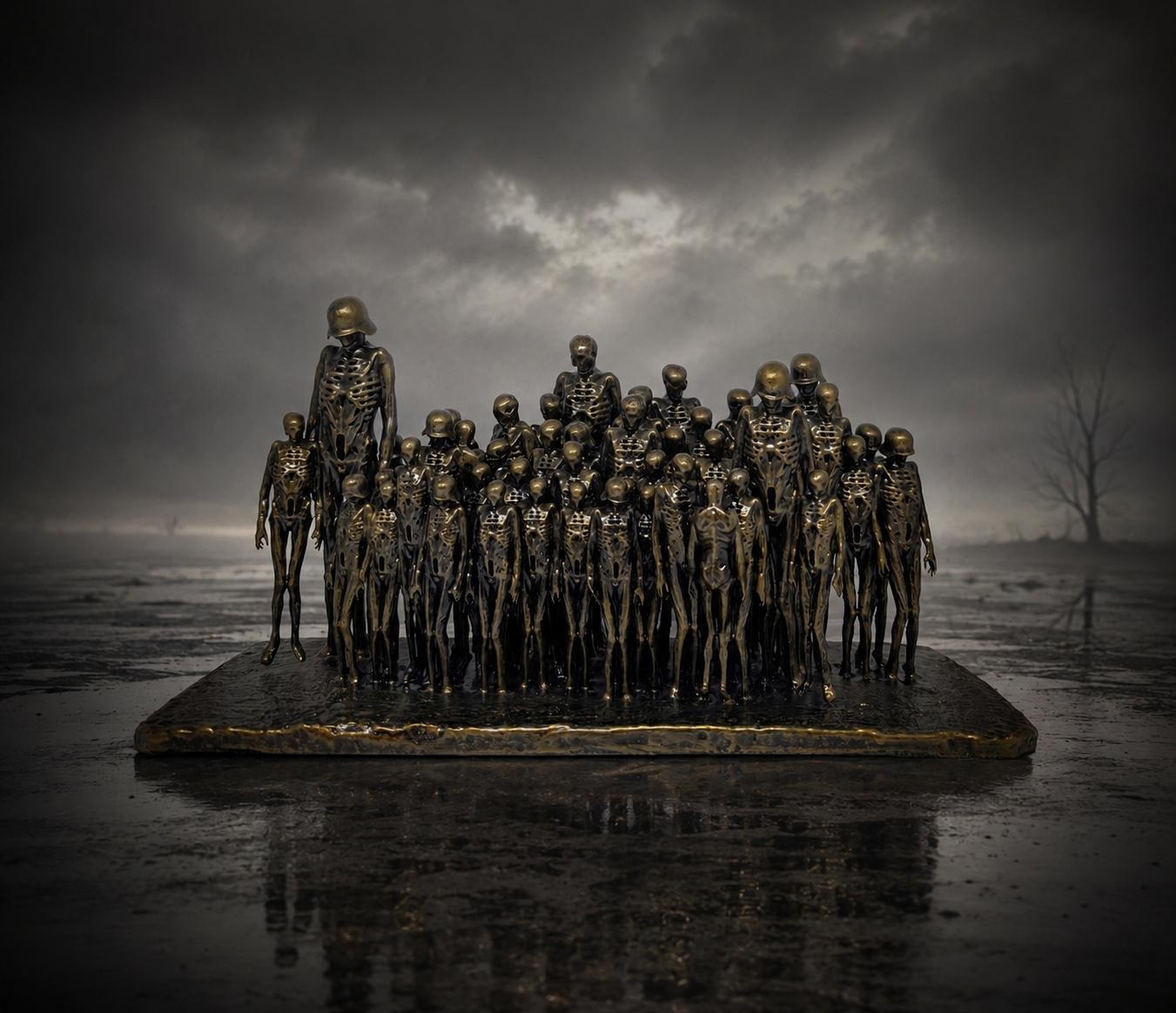 Inspired by Z. Beksiński Silent Wall / Sculpture 3D Resin 7.1" (18cm) x 13.8" (35cm)