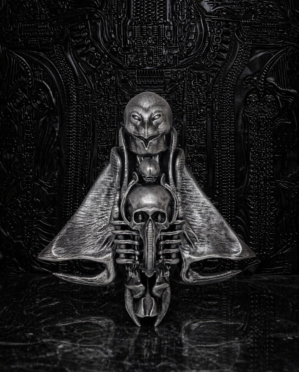 Inspired by H.R. Giger Mashup Wall Sculpture 3D Resin 11.8in (30 cm/300 mm)