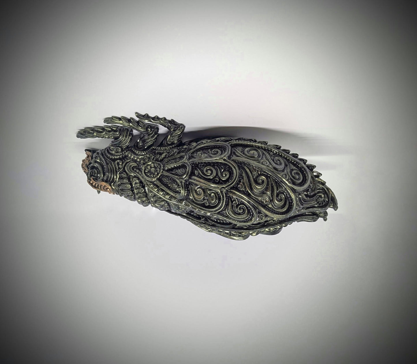 Oni Cicada - 3D Printed Resin Sculpture, Hand-Painted, Design by Zane Rogers, Length 9.05 in (23cm /230mm)