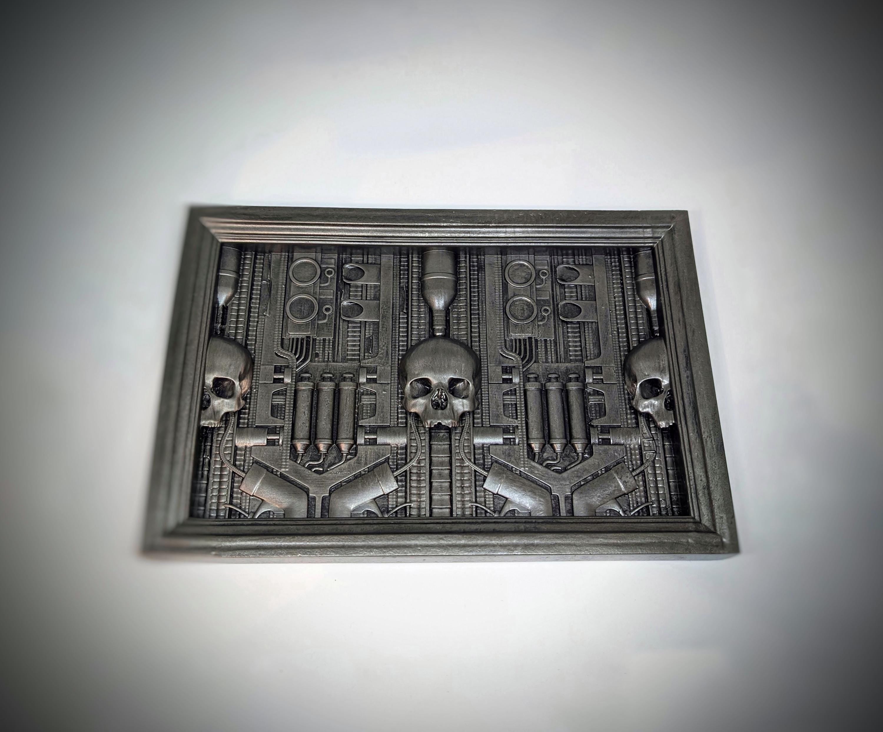 Inspired H.R. Giger Landschaft XIX 1973 3D resin wall sculpture 7.87×11.81 in (20×30 cm)