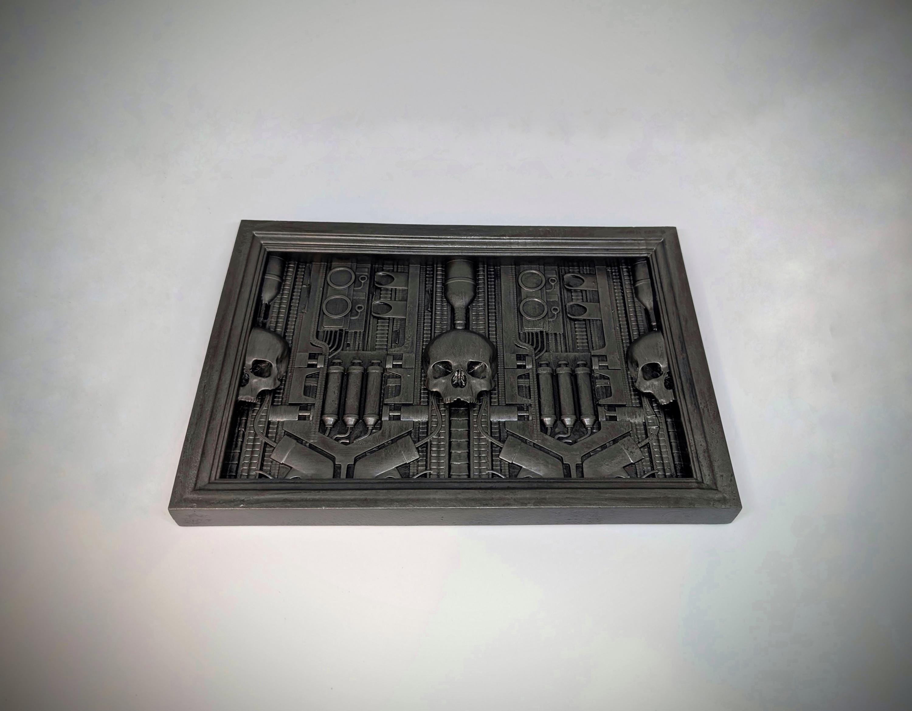 Inspired H.R. Giger Landschaft XIX 1973 3D resin wall sculpture 7.87×11.81 in (20×30 cm)