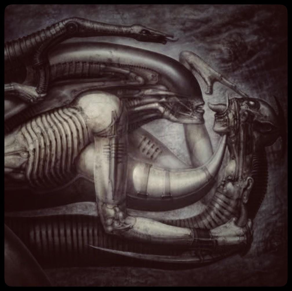 Inspired by H.R.Giger Necronom V Wall Sculpture 8.5in(21.5cm)x12.2in(31cm) 3D Resin