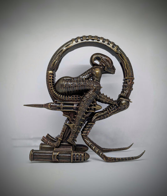 Inspired by H.R. Giger Space Jockey 3D Resin Sculpture 11in (28cm/280mm) Height