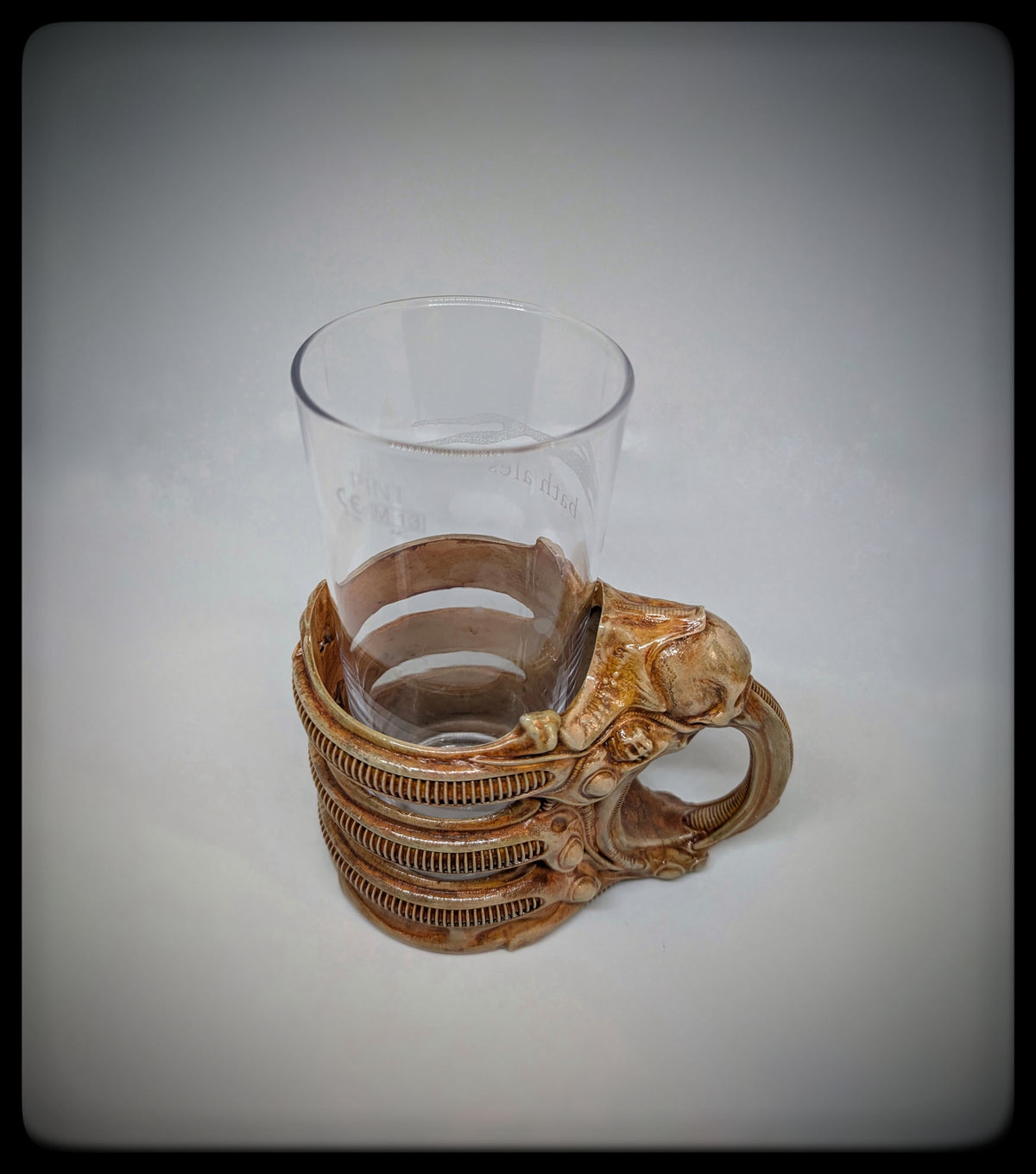 Biomecha Mug Holder – 3D Printed Resin, Hand-Painted Sci-Fi Art, Fits Beer Glass