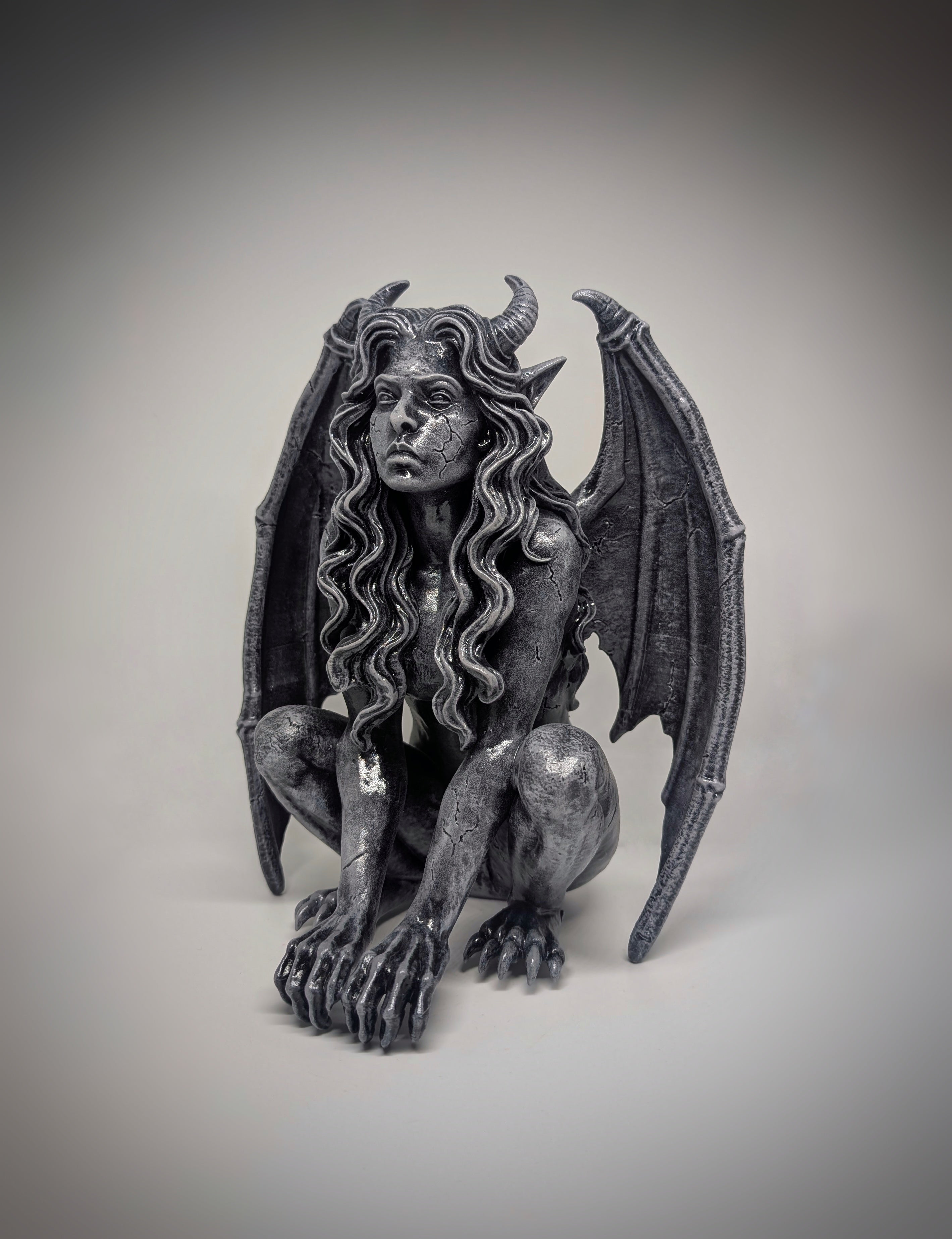 Gargoyle Shelf Decor Resin 3D Sculpture 10.24in (26 cm) Gothic Statue
