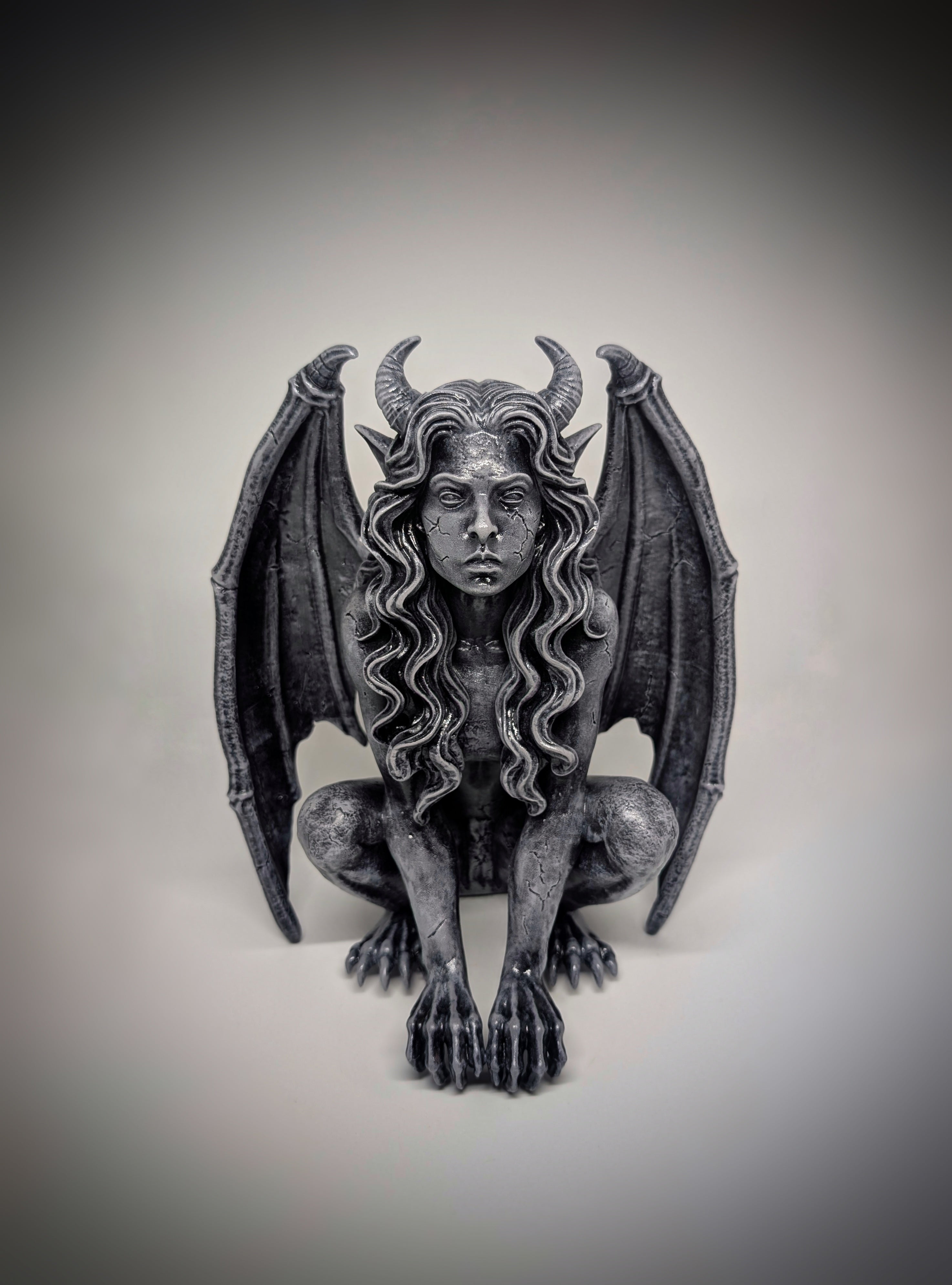Gargoyle Shelf Decor Resin 3D Sculpture 10.24in (26 cm) Gothic Statue