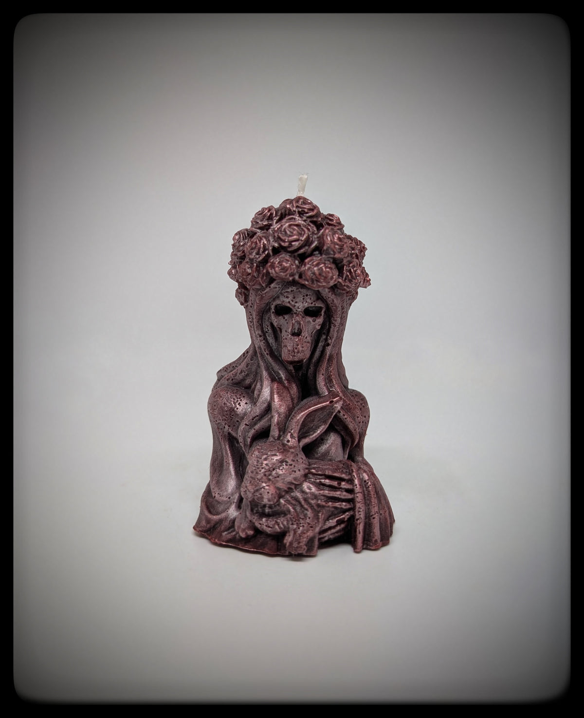 Santa Muerte Rabbit Candle Handmade Scented 3.74in (9.5cm/95mm)