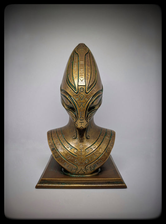Ancient Alien Bust 3D Resin Sculpture ABS-Like – 10.4" (26.5 cm) Sci-Fi Decor