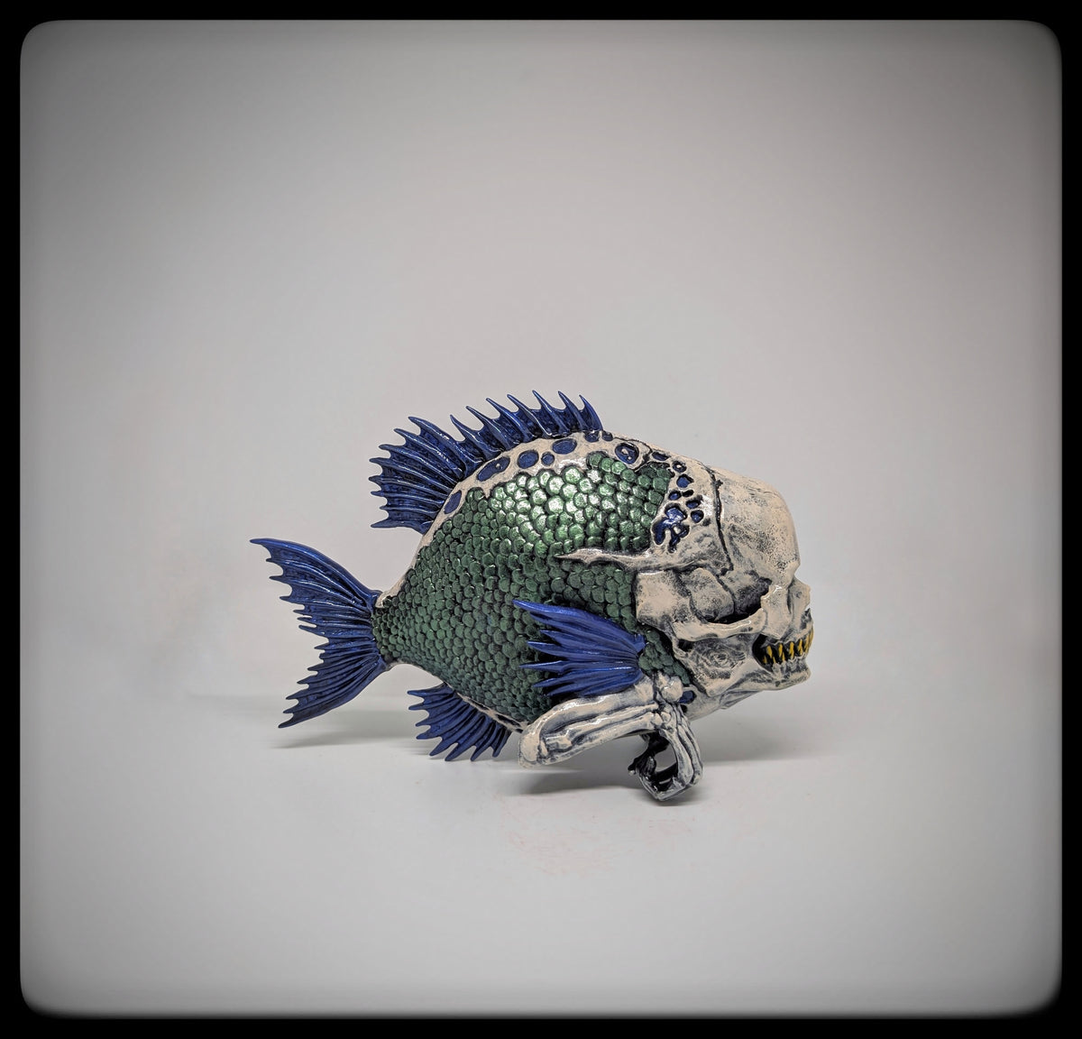 Inspired by Gerald Brom - Fish Monster Resin 3D Sculpture / Length: 7.68 in (19.5 cm)