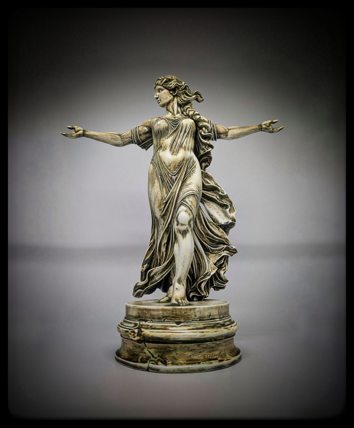 Greek Mythological Art Demeter Resin Sculpture Hand-Painted 11.61 in (29.5 cm)