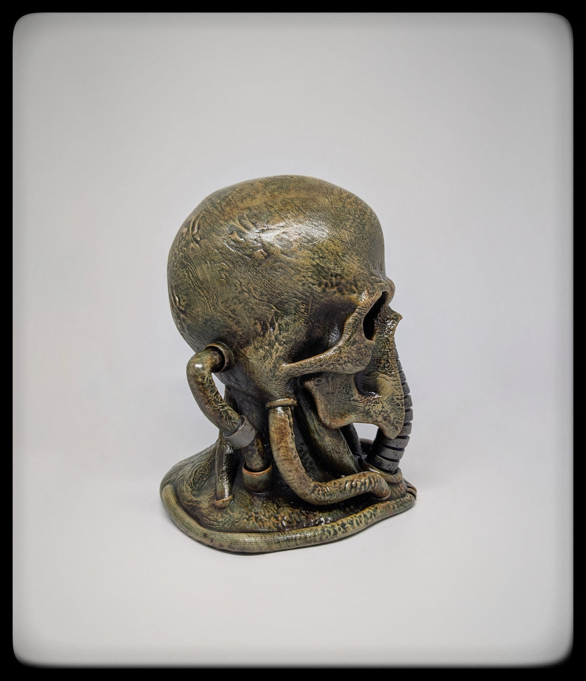 Biomechanical Art – Harkonnen Skull Hand-Painted Resin Sculpture 7.09" (18 cm)