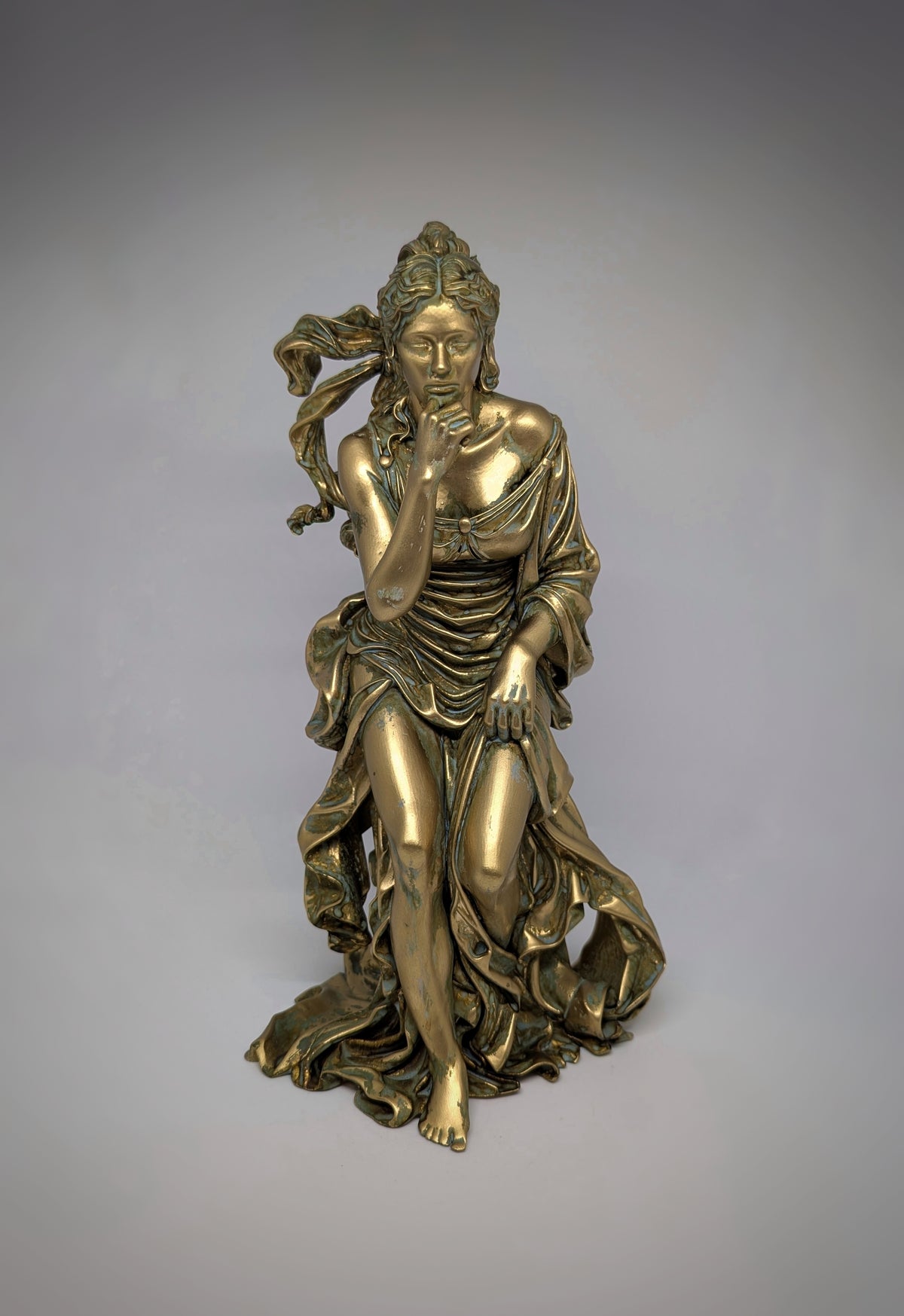 Greek Mythology Art Athena 3D Resin Sculpture Hand-Painted 12.6" (32 cm) Tall