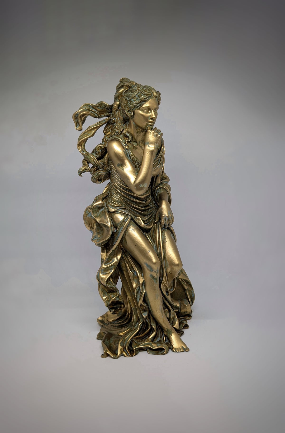 Greek Mythology Art Athena 3D Resin Sculpture Hand-Painted 12.6" (32 cm) Tall