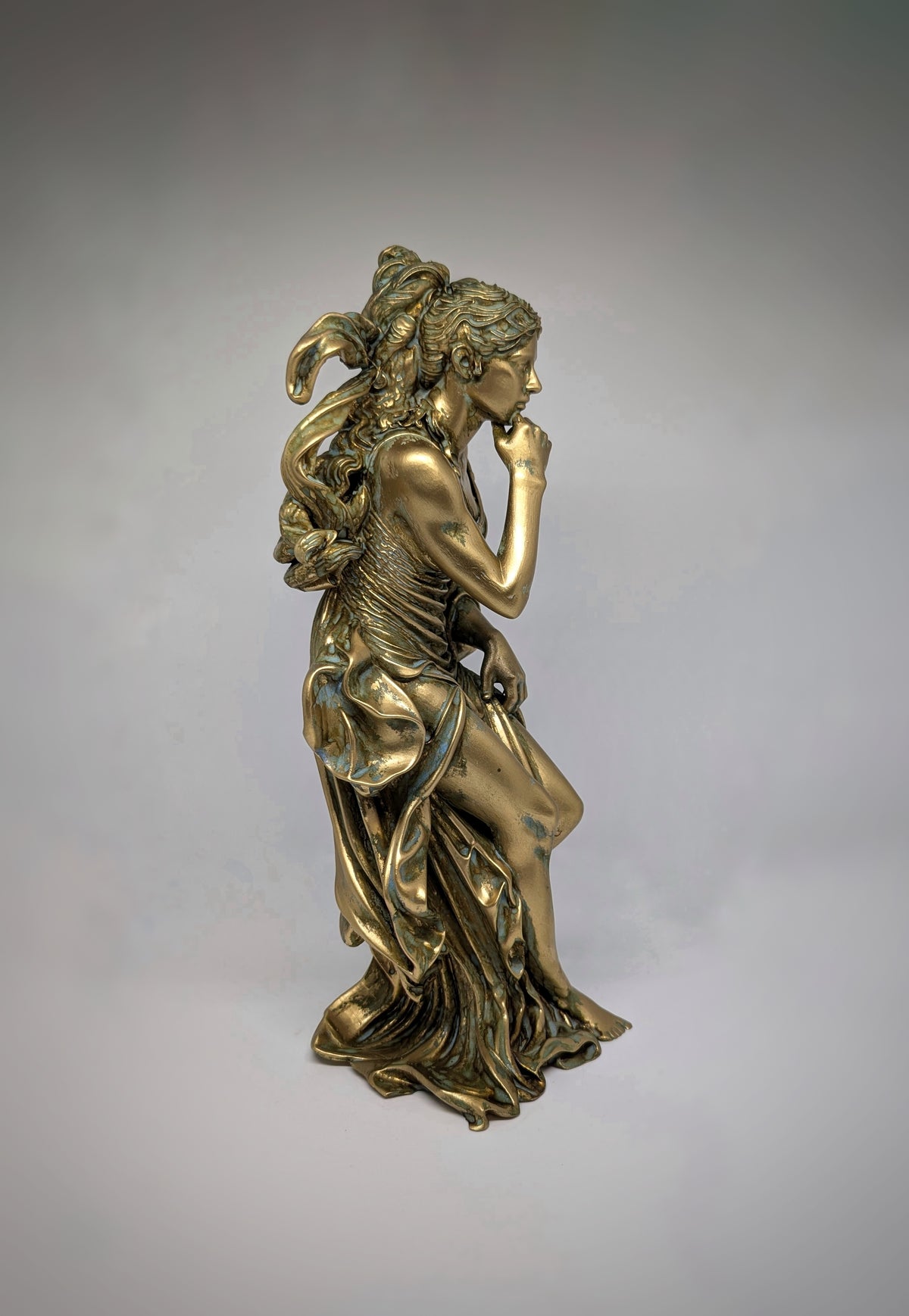 Greek Mythology Art Athena 3D Resin Sculpture Hand-Painted 12.6" (32 cm) Tall