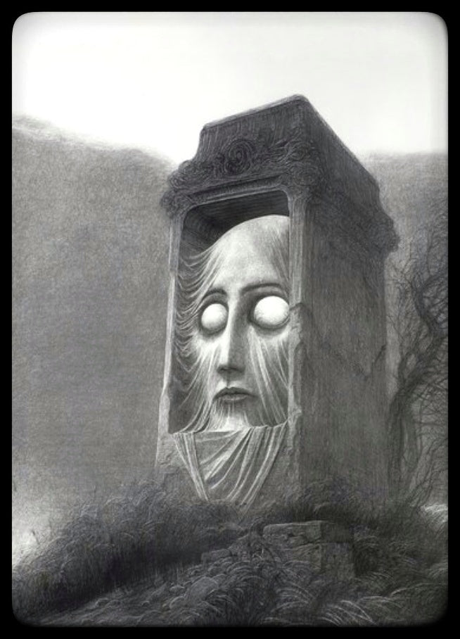 Inspired by Zdzisław Beksiński 3D Resin Sculpture Hand-Painted 10.6" (27 cm) Dark Art