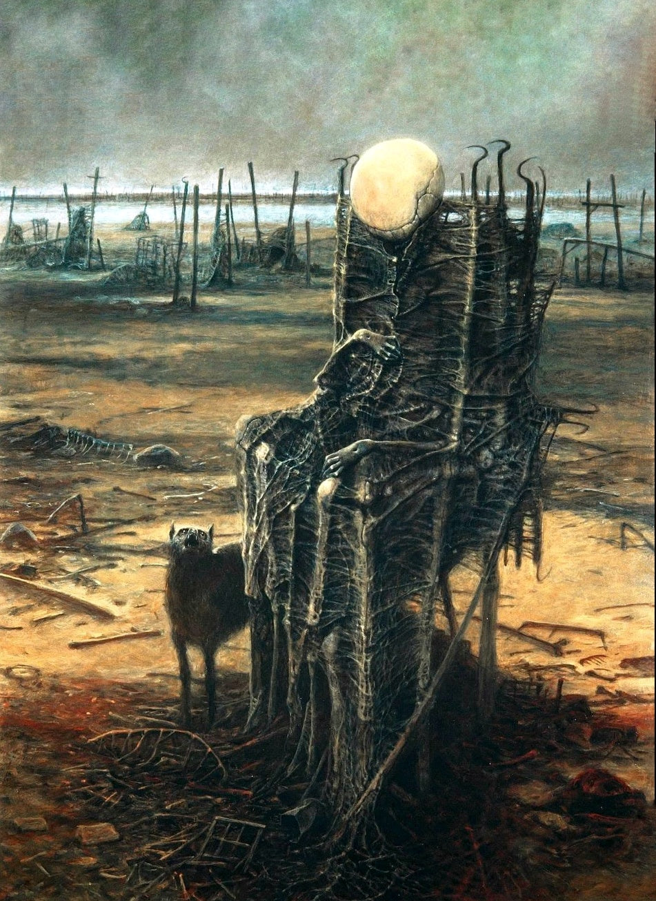 Inspired by Zdzisław Beksiński - RZ - 3D Resin Sculpture, Hand-Painted, 11.02 inches (28 cm)