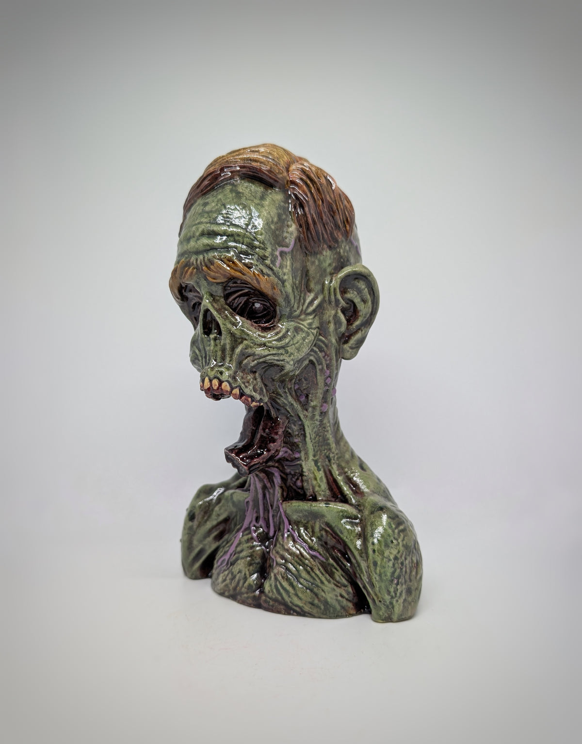 Zombie Figurine Hand-Painted 3D Resin Horror Art 8.66" (22 cm)
