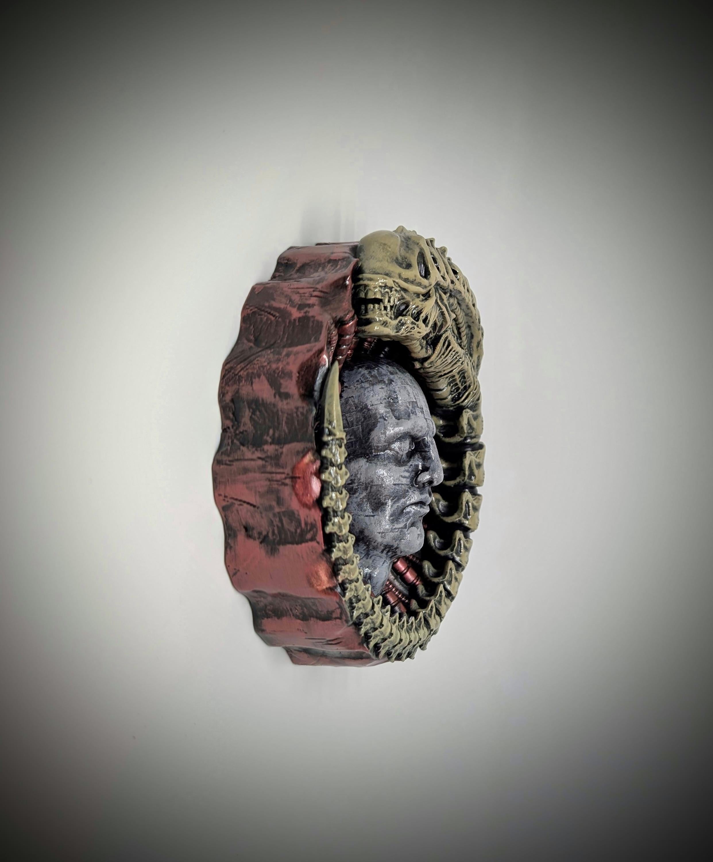 Inspired H.R.Giher Alien Prometheus 3D Resin Wall Sculpture /6.1"(15.5cm/155mm)