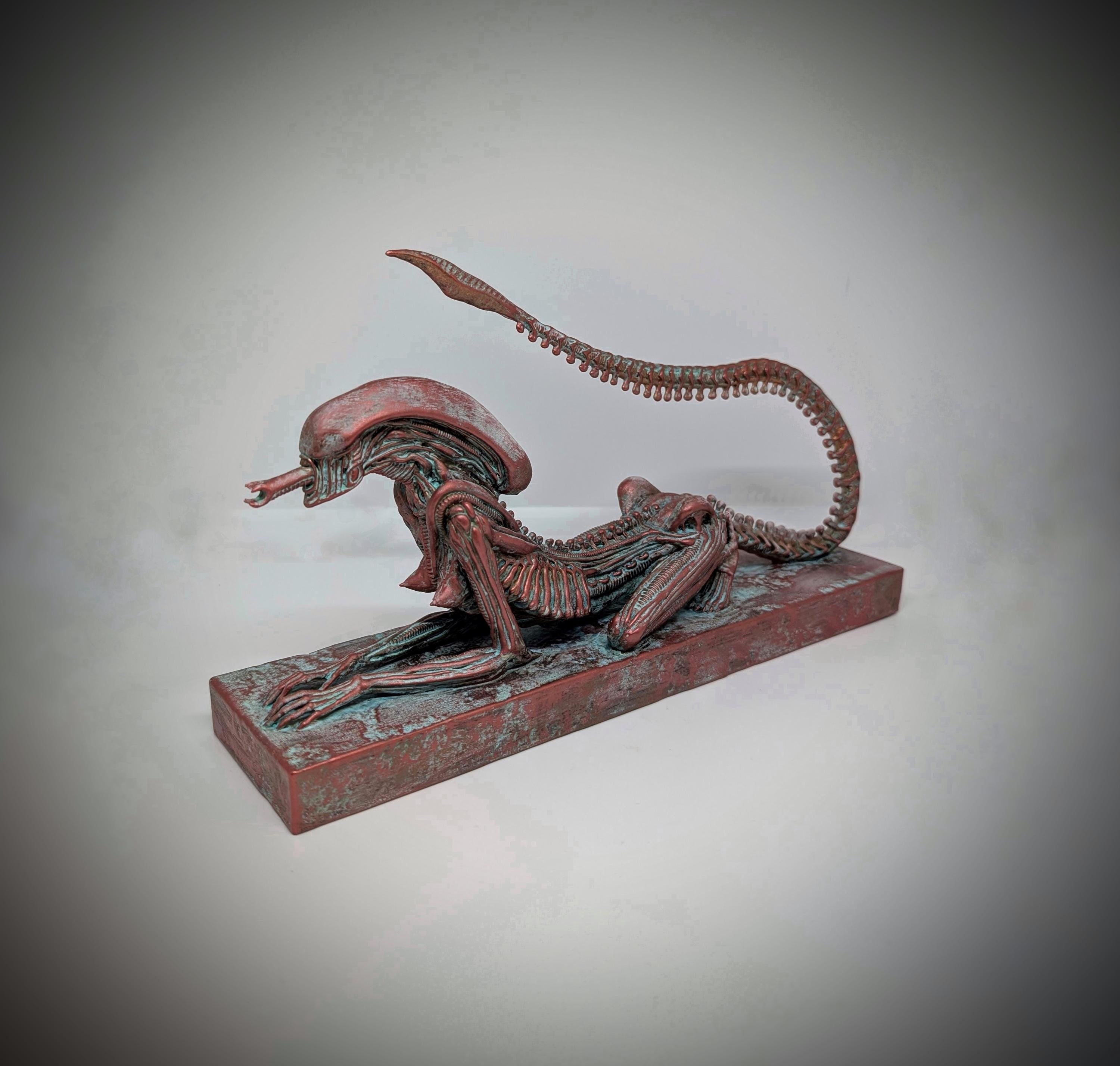 Inspired H.R.Giger Alien Sphinx figure 6.9" (17.5 cm) H x 11.8" (30 cm) L /3D Resin