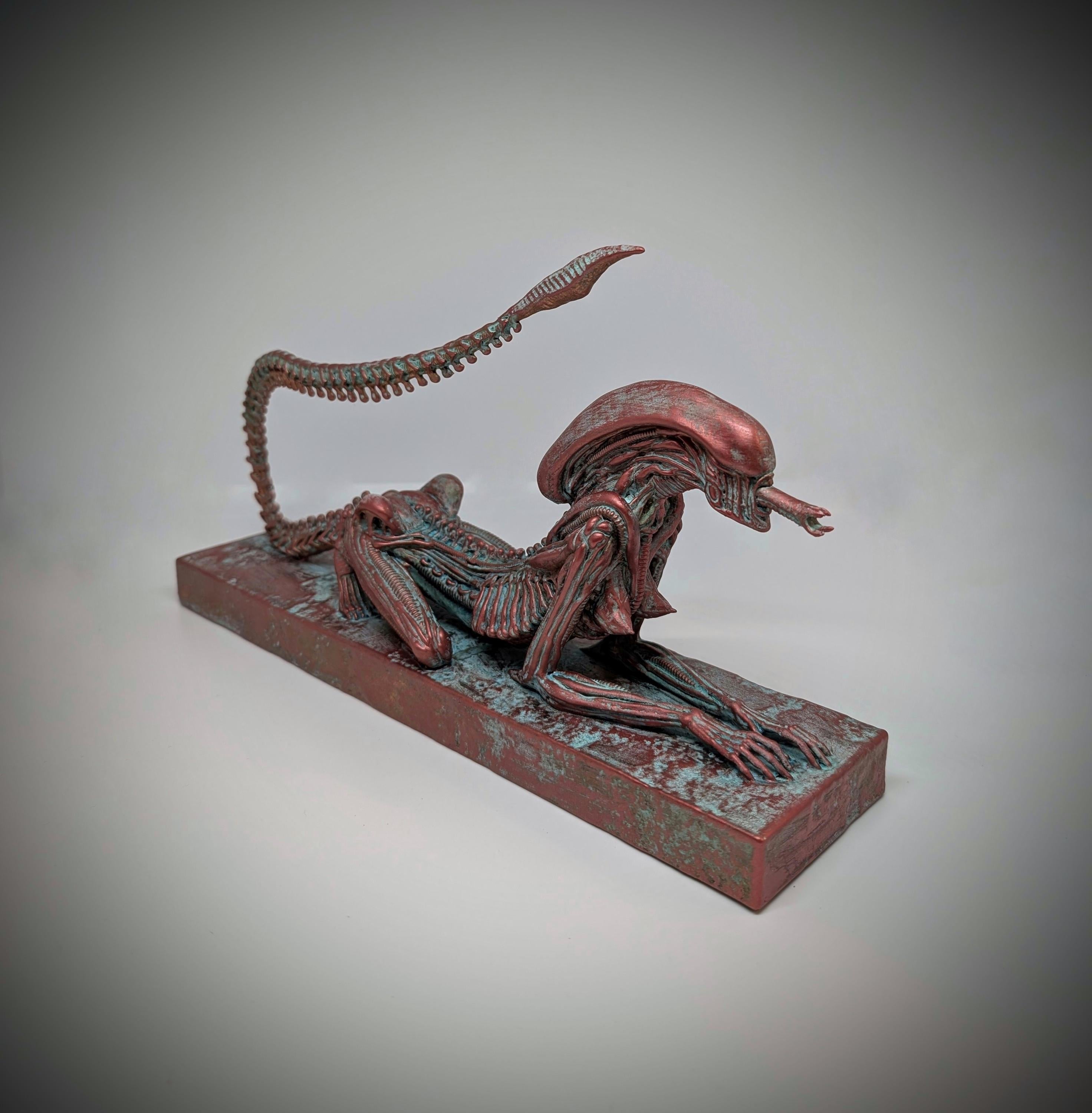 Inspired H.R.Giger Alien Sphinx figure 6.9" (17.5 cm) H x 11.8" (30 cm) L /3D Resin