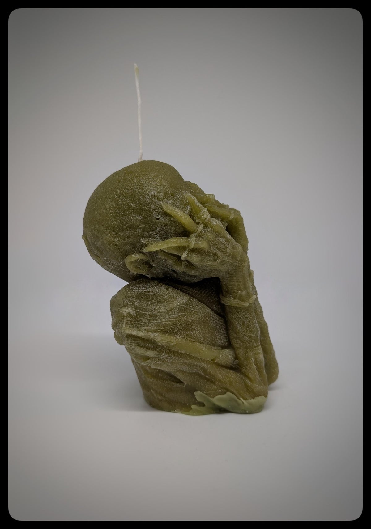 Handmade Gothic Screaming Mummy Candle 5.7 in (14.5 cm ) Tall Wax Art