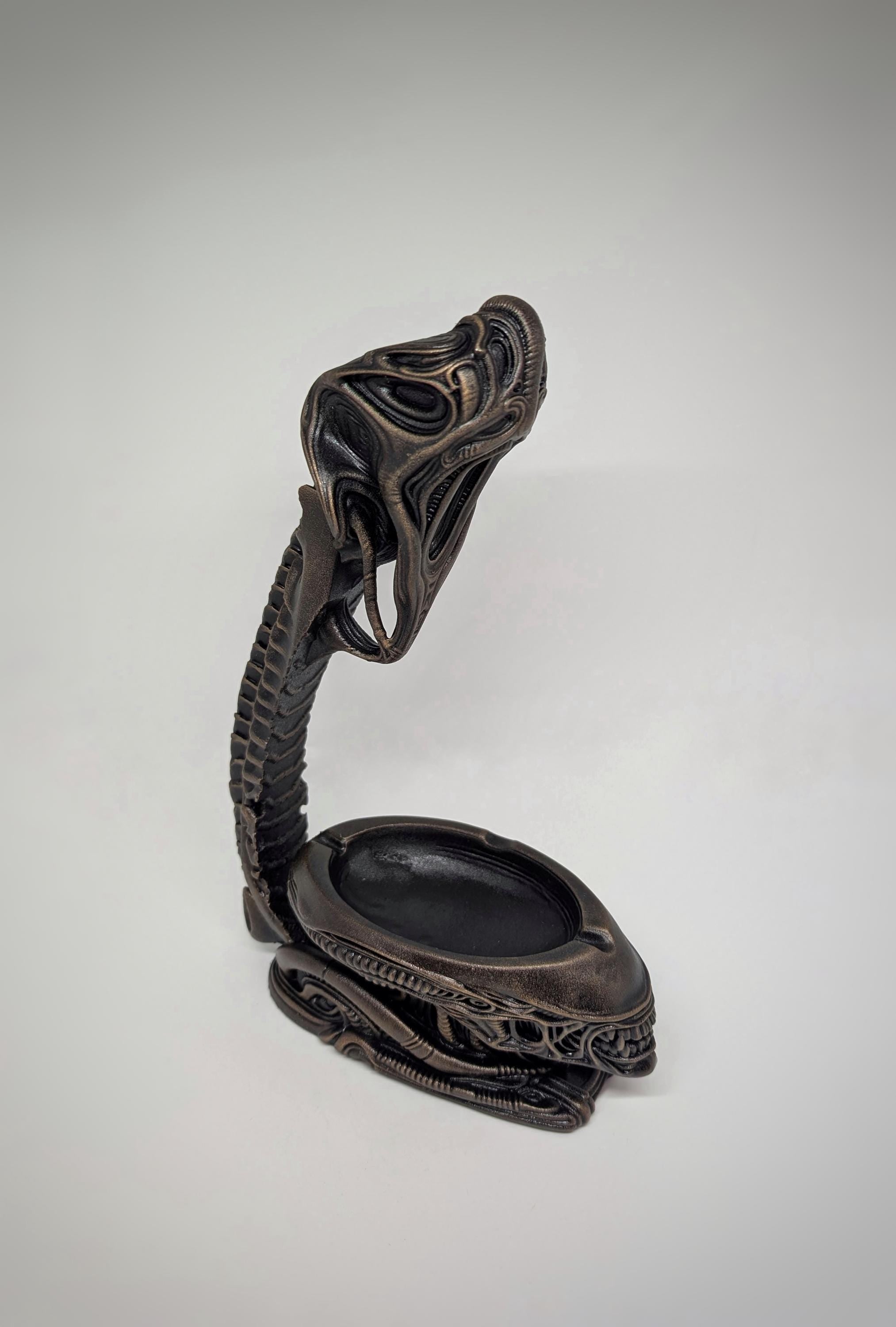 H.R. Giger Style Ashtray 3D Resin Sculpture Height 10.8" (27.5 cm)