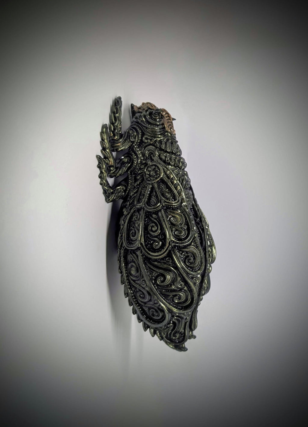 Oni Cicada - 3D Printed Resin Sculpture, Hand-Painted, Design by Zane Rogers, Length 9.05 in (23cm /230mm)