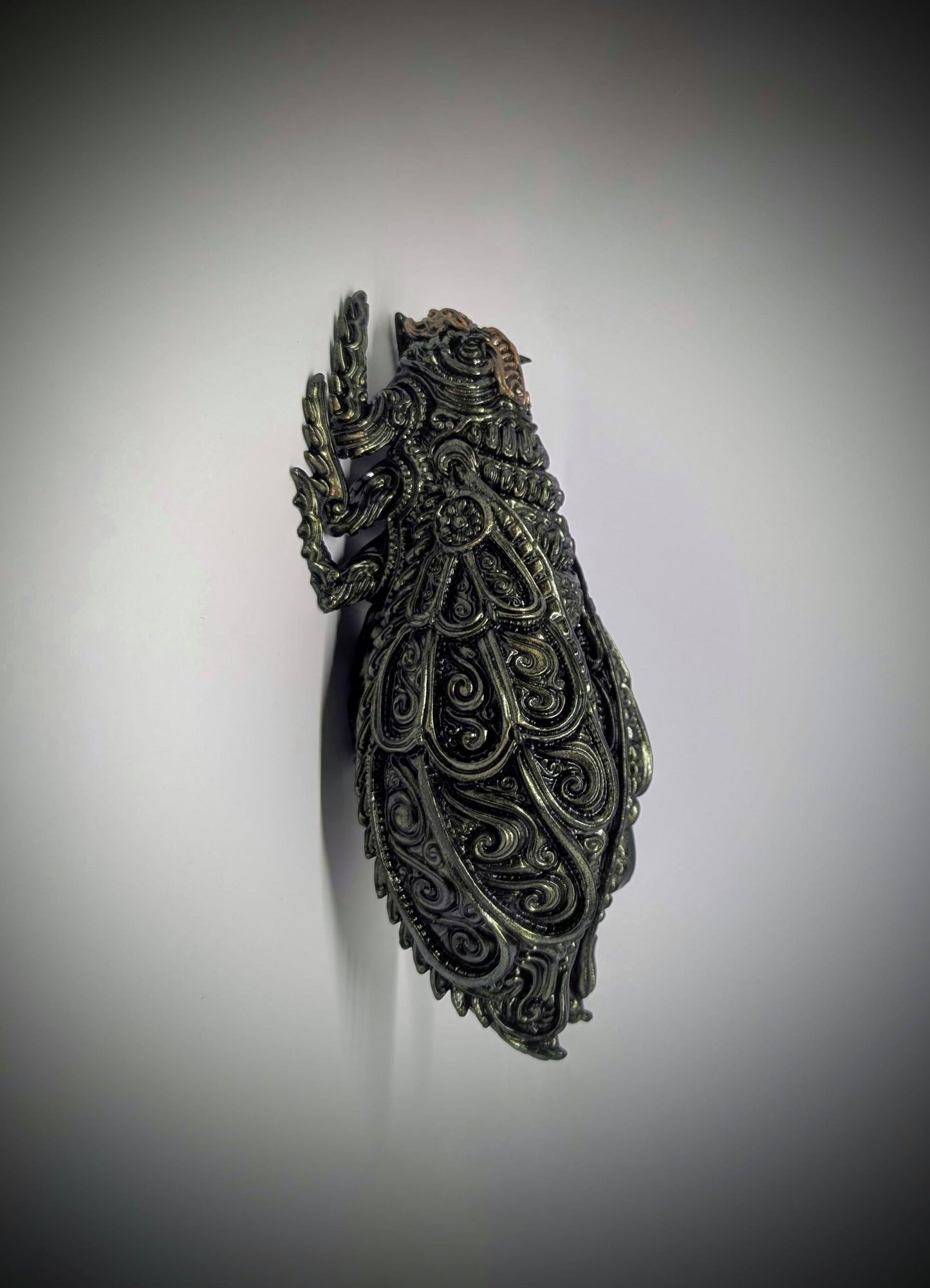 Oni Cicada - 3D Printed Resin Sculpture, Hand-Painted, Design by Zane Rogers, Length 9.05 in (23cm /230mm)