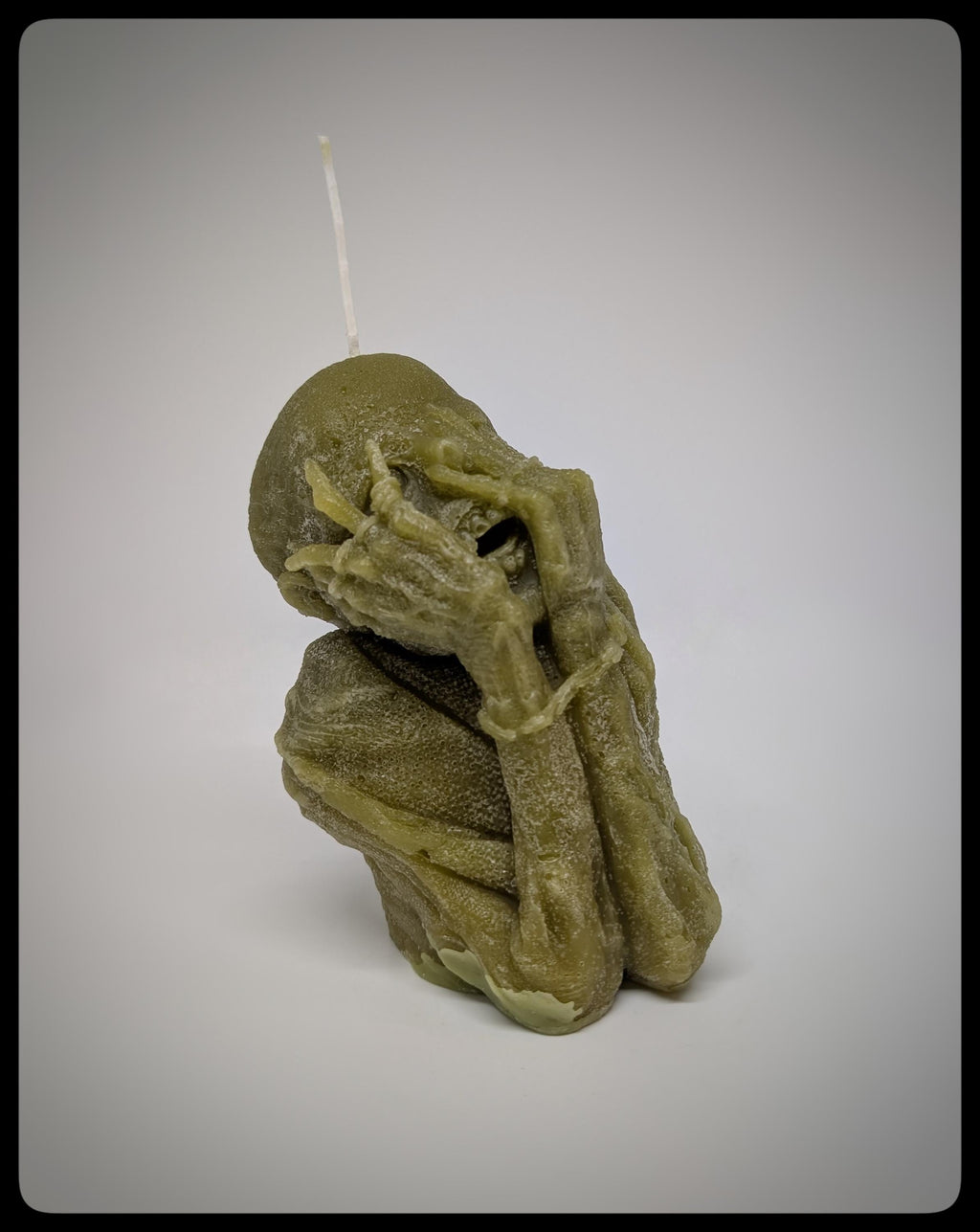 Handmade Gothic Screaming Mummy Candle 5.7 in (14.5 cm ) Tall Wax Art