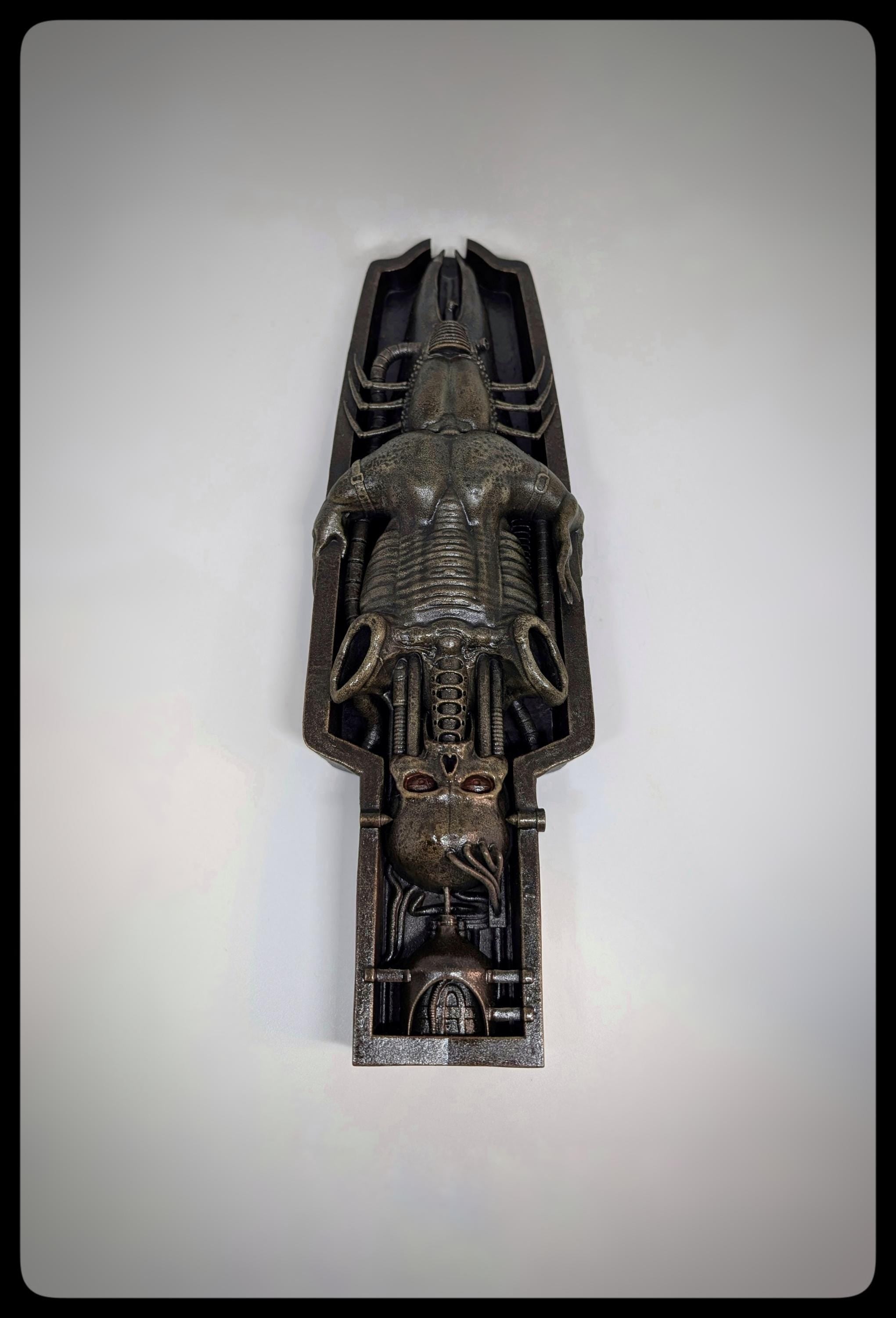 H.R. Giger Inspired Wall Sculpture Li II Height 13.6in (34.5cm) 3D Resin