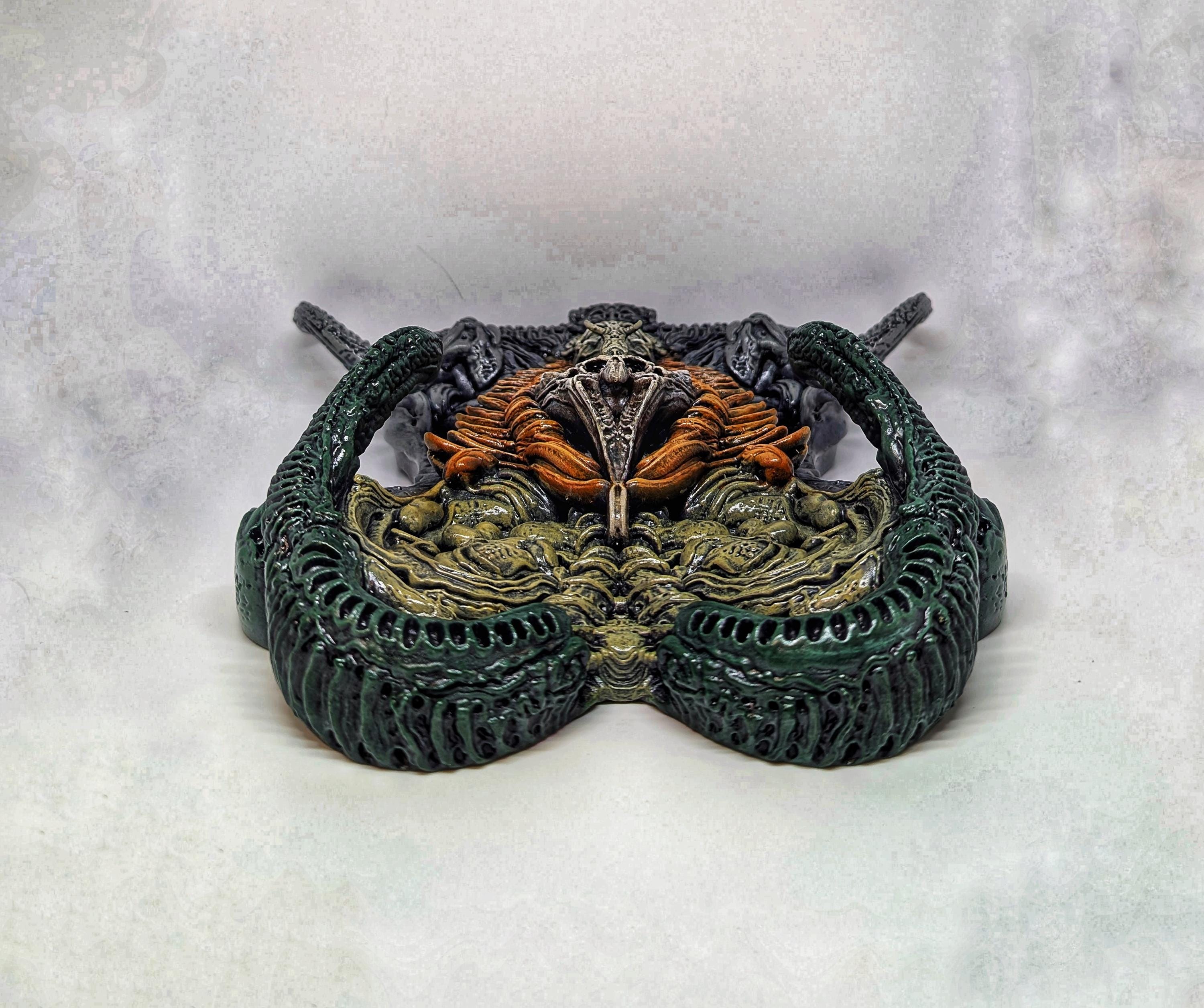Inspired H.R. Giger Necronomicon Wall Sculpture 3D Resin Art / Height 12.6 in(32cm/320mm)