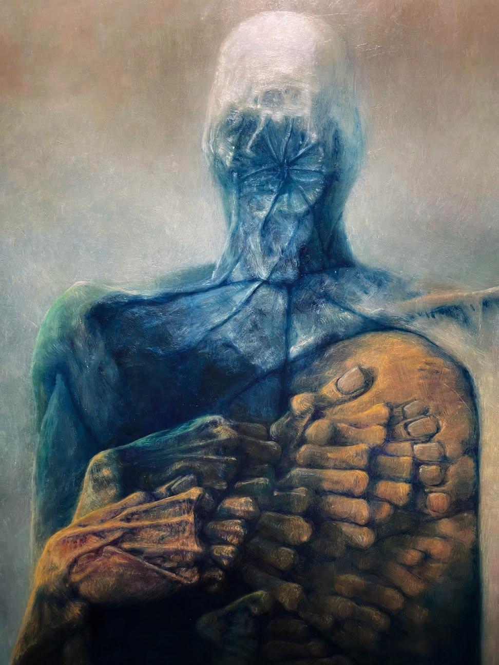 Inspired by Zdzisław Beksiński - A Man  - 3D Resin Sculpture 10.63 inches (27 cm)