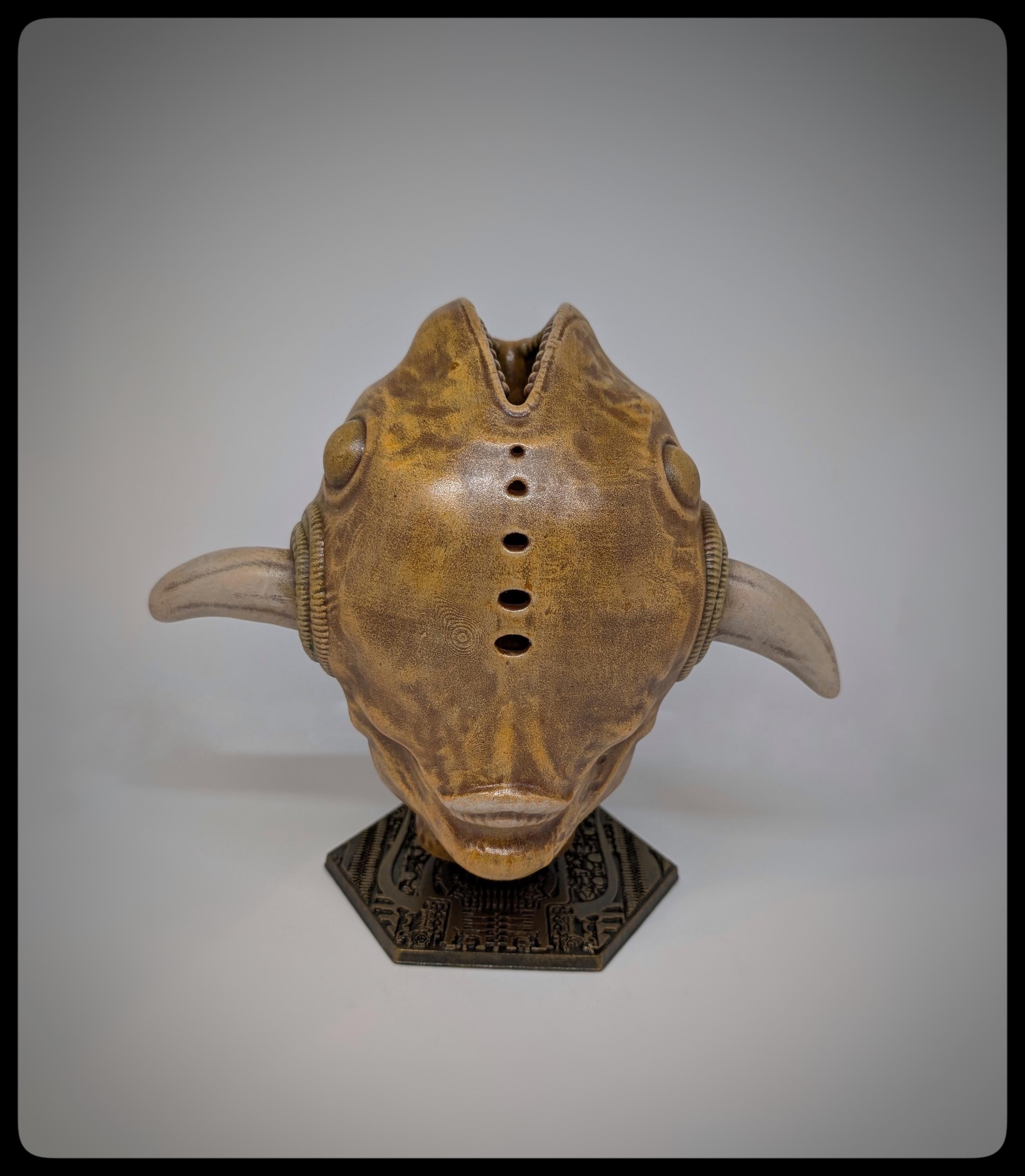 Inspired by H.R. Giger  Fish Head “The Tourist” 9in (23cm/230 mm) 3D Resin Sculpture