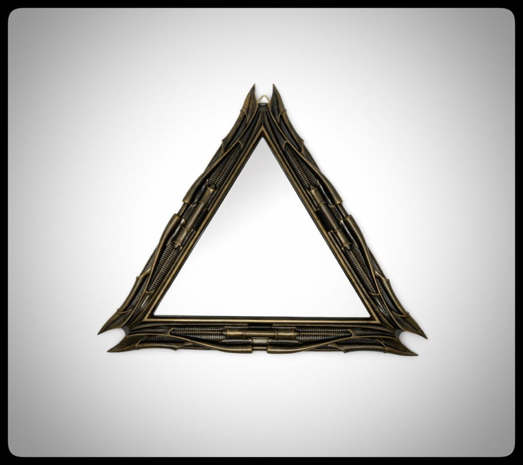 Inspired by H.R. Giger -Mirror Triangular 1983 H 11.02" (28 cm/280 mm) W 12.99" (33 cm/330 mm)