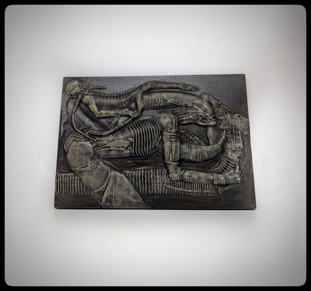 Inspired by H.R.Giger Necronom V Wall Sculpture 8.5in(21.5cm)x12.2in(31cm) 3D Resin