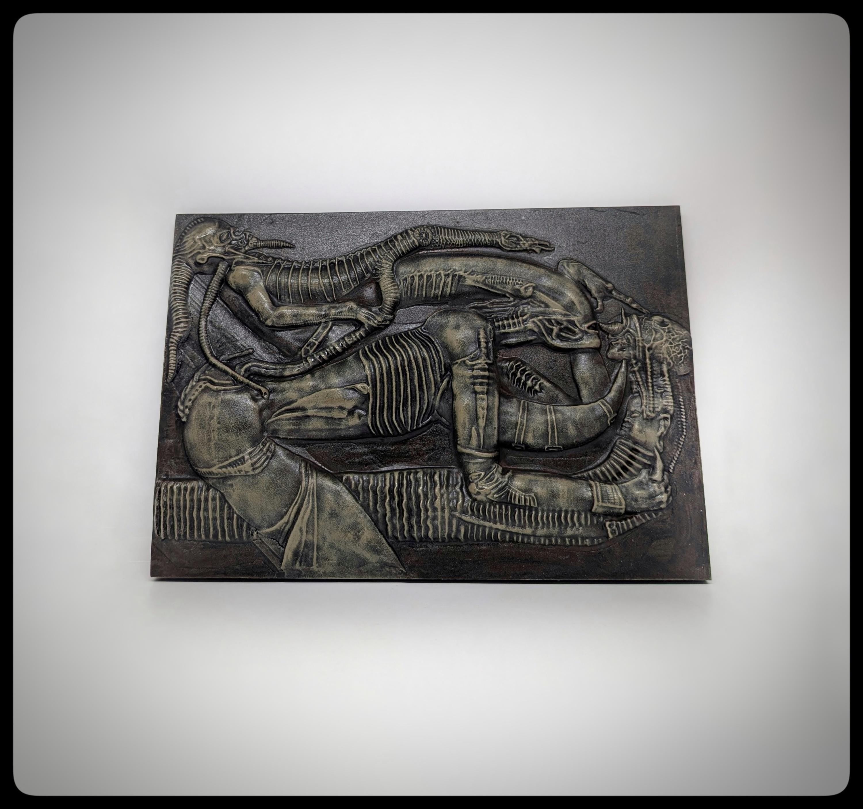 Inspired by H.R.Giger Necronom V Wall Sculpture 8.5in(21.5cm)x12.2in(31cm) 3D Resin