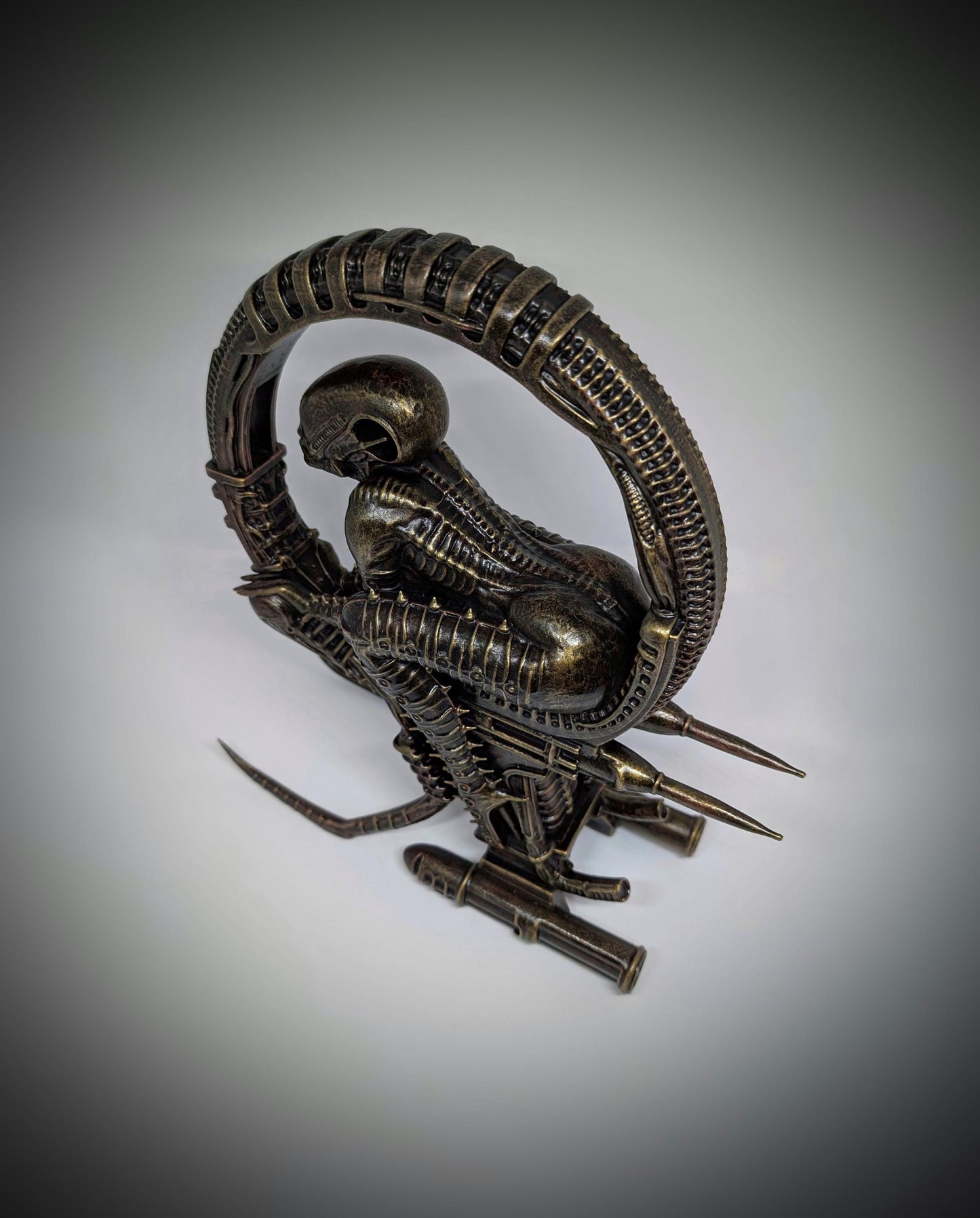 Inspired by H.R. Giger Space Jockey 3D Resin Sculpture 11in (28cm/280mm) Height