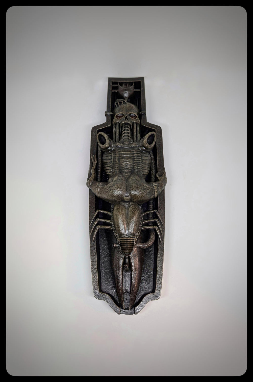 H.R. Giger Inspired Wall Sculpture Li II Height 13.6in (34.5cm) 3D Resin
