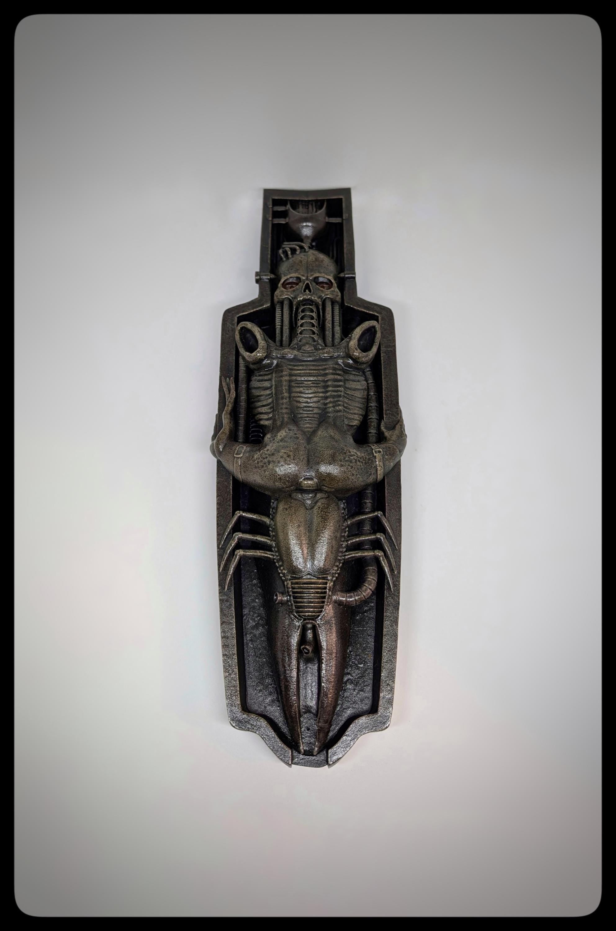 H.R. Giger Inspired Wall Sculpture Li II Height 13.6in (34.5cm) 3D Resin