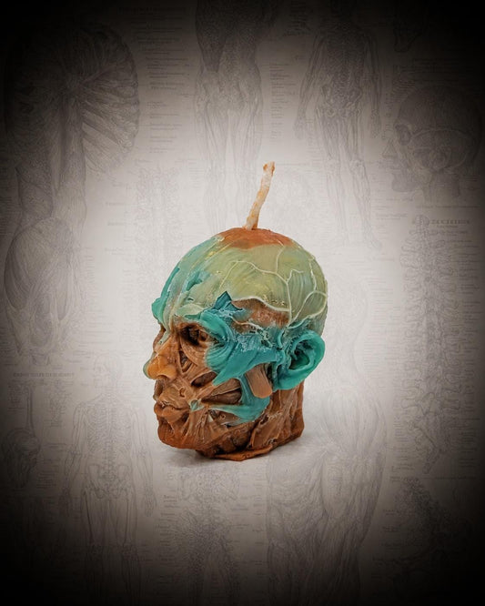 Anatomical Head Sculpture Candle 2.36in (6cm) Handmade Dark Art Decor