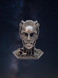 Cyber Head 3D Resin Sculpture 5.9in (15 cm/150 mm) Biomechanical Art