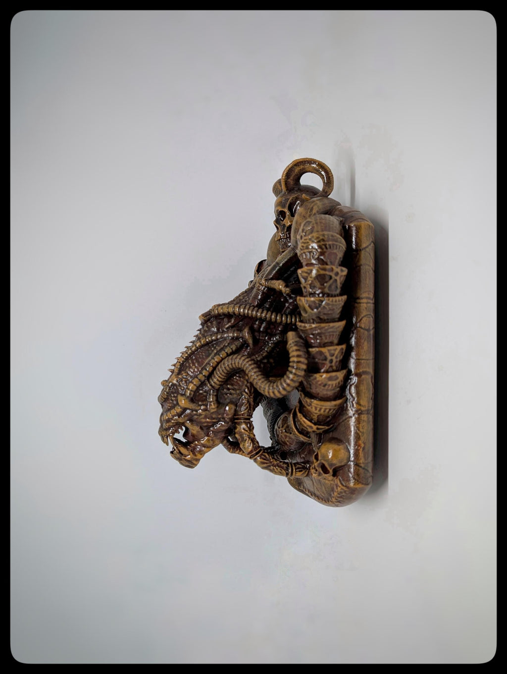 Dragon Alien Wall Sculpture 3D Resin Length 9.4 inches (24 cm/240 mm)